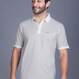 Parcel Yard Abstract Printed Polo Collar Pocket Cotton T-shirt image 1