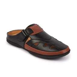 FAUSTO Men PU Comfort Laser Cut Design Slip On Sandal image 1