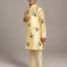 DEVOILER Boys Ethnic Motifs Printed Mandarin Collar Kurta image 3