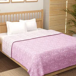 Story@home Pink & White Floral Printed Cotton AC Room 150 GSM Reversible Double Bed Dohar-picture-27
