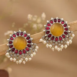 KRISHAZ Floral Drop Earrings image 2