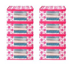 AMAK INC Pink Fabric Multi-Utility Wardrobe Organisers-picture-3
