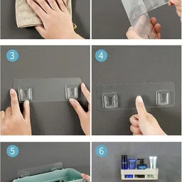 shrey Self Adhesive Wall Hanging BATHROOM floating Shelf (pack of 2) 1.360 Plastic Wall Shelf image 2