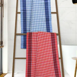 Athom Living Blue & Pink 2 Striped Cotton 210 GSM Bath Towel-picture-28