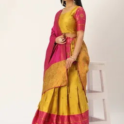 Payu Semi-Stitched Lehenga & Unstitched Blouse With Dupatta-picture-21