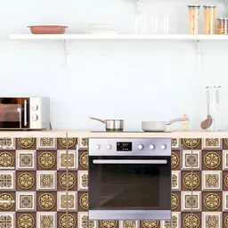 WallDaddy Brown & Beige 3D Printed Self Adhesive Wallpaper image 4