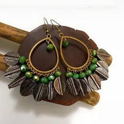 Nonas handmade Jewellery Artificial Beaded Teardrop Shaped Drop Earrings-image-13