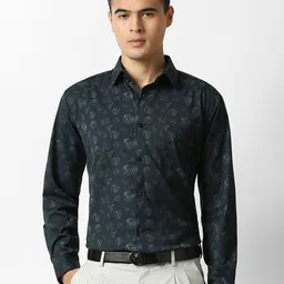 V Dot Slim Fit Geometric Printed Formal Shirt-picture-21