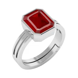 RRVGEM 8.00 Ratti Ruby Silver Plated Adjustable Ring-picture-32