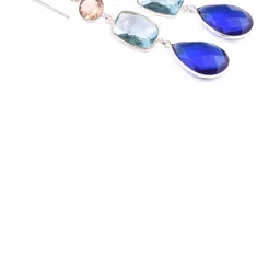 AAR Jewels Rhodium-Plated Brass Artificial Stones Drop Earrings-image-96