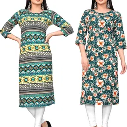 MANTRA DESIGNER Women Pack Of 2 Multicoloured Crepe Kurtas-picture-22