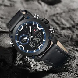 Naviforce Men Dial & Leather Straps Analogue and Digital Multi Function Watch NF9261 B-BE-B image 2