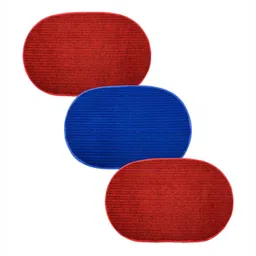 Aura Red & Blue 3 Pieces Wool Anti-Skid Doormats-picture-15