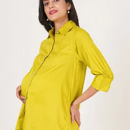 BAESD Women Cotton Maternity Shirt Style Longline Top image 3