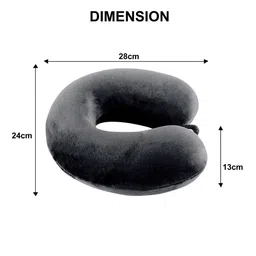 Kuber Industries Grey 5 Pieces U-Shaped Memory Foam Filled Cotton Travel Pillows image 3