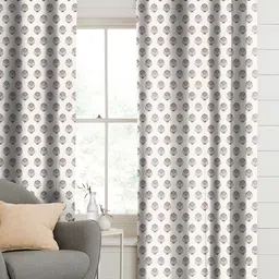 CASABLEU Beige Set of 2 Geometric Room Darkening Door Curtain-picture-25