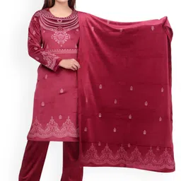wool 4u Woollen 4U Women Ethnic Motifs Printed Kurta with Trousers & Dupatta-picture-36