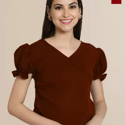 Mast & Harbour Women Pack Of 2 V-Neck Puff Sleeve Top-picture-41