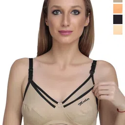 Liigne Pack Of 4 Cotton Full Coverage Non Padded Maternity Bra-picture-19