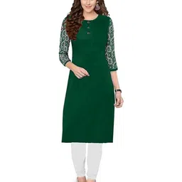 Coft Women Flared Sleeves Thread Work Crepe Kurta-image-70