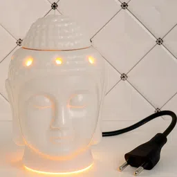POOKIEMOON Ceramic Electric Buddha Aroma Diffuser With Jasmine & Lemon Fragrance 10ml Each image 2