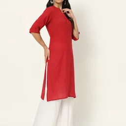 besolid Women Thread Work Khadi Kurta image 4