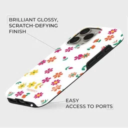 PEEPERLY Unisex iPhone 14 Pro Floral Fiore Beauty Crystal Impact Resistant Back Case image 4