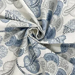 SWAYAM Vedda Blue & Off White Floral Printed Cotton 160 TC Single Bedsheet Set image 5