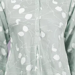 KALINI Floral Print Mandarin Collar Top image 3