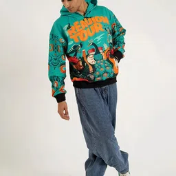 Clazzey Men Printed Hooded Sweatshirt image 5