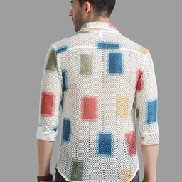 priyaech Men Oversized Fit Printed Slim Collar Party Shirt image 2