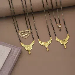 Bhanu diam Gold-Plated Brass Mangalsutra-picture-22