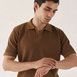 Andamen Men Structure Cotton Regular Fit Polo T-Shirt-picture-34
