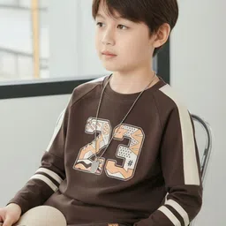 FROSEN FOX Boys Typography Printed Cotton Round Neck T-shirt-image-8