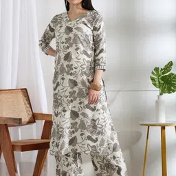 Moda Rapido Women Grey Viscose Rayon Kurta Sets-picture-38