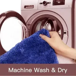 IVAZA Blue Polyester 1400 GSM Bath Rugs image 2