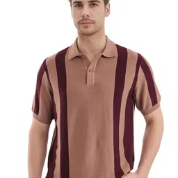 RARE RABBIT Men Striped Polo Collar Cotton T-shirt-picture-36