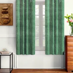Myntra Elegant Homes Green & Grey Set of 2 Window Curtain-picture-2