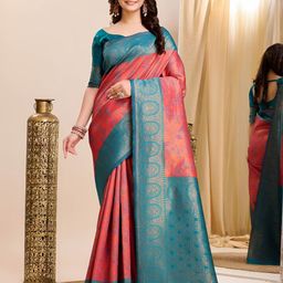 Vastravatika GAJARI Ethnic Motifs Woven Design Zari Kanjeevaram Saree-picture-24