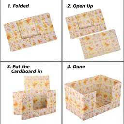 Aura Cream & Yellow 3 Pcs Floral Printed Saree Organisers image 2