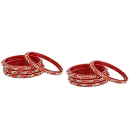 SOMIL Set of 24 Multicoloured Glass Bangle-image-14