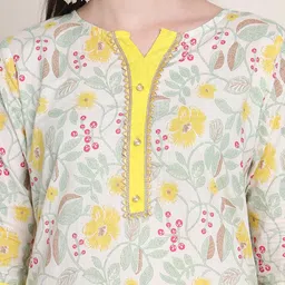 JABAMA Cotton Printed Casual Kurta pant Set image 5