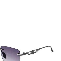 Provogue Unisex Grey Lens & Gunmetal-Toned Rectangle Sunglasses with image 3
