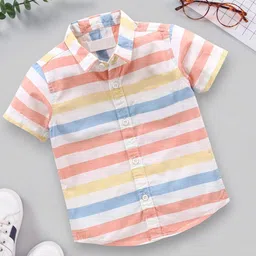 BAESD Boys Pack of 2 Classic Fit Floral Printed Spread Collar Cotton Casual Shirts image 5
