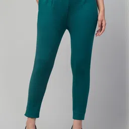 CROWN KING Women Slim Fit Easy Wash Pleated Trousers-image-84