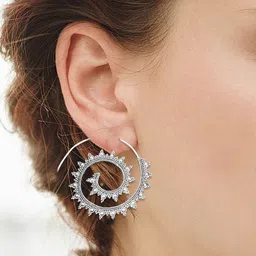 Meadows 925 Sterling Silver Circular Shaped Drop Earrings image 3