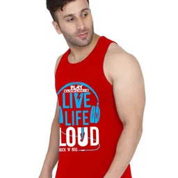 SLOWLORIS Pack Of 2 Printed Round Neck Gym Vests image 2