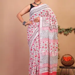 ANUTTARA Women Floral Printed Zari Bhagalpuri Saree-image-97