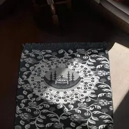 Furnishing Hut Black & White Floral Printed Floor Mat image 2