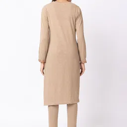 KEIKO Geometric Woven Design Round Neck Jacquard Straight Kurta image 5